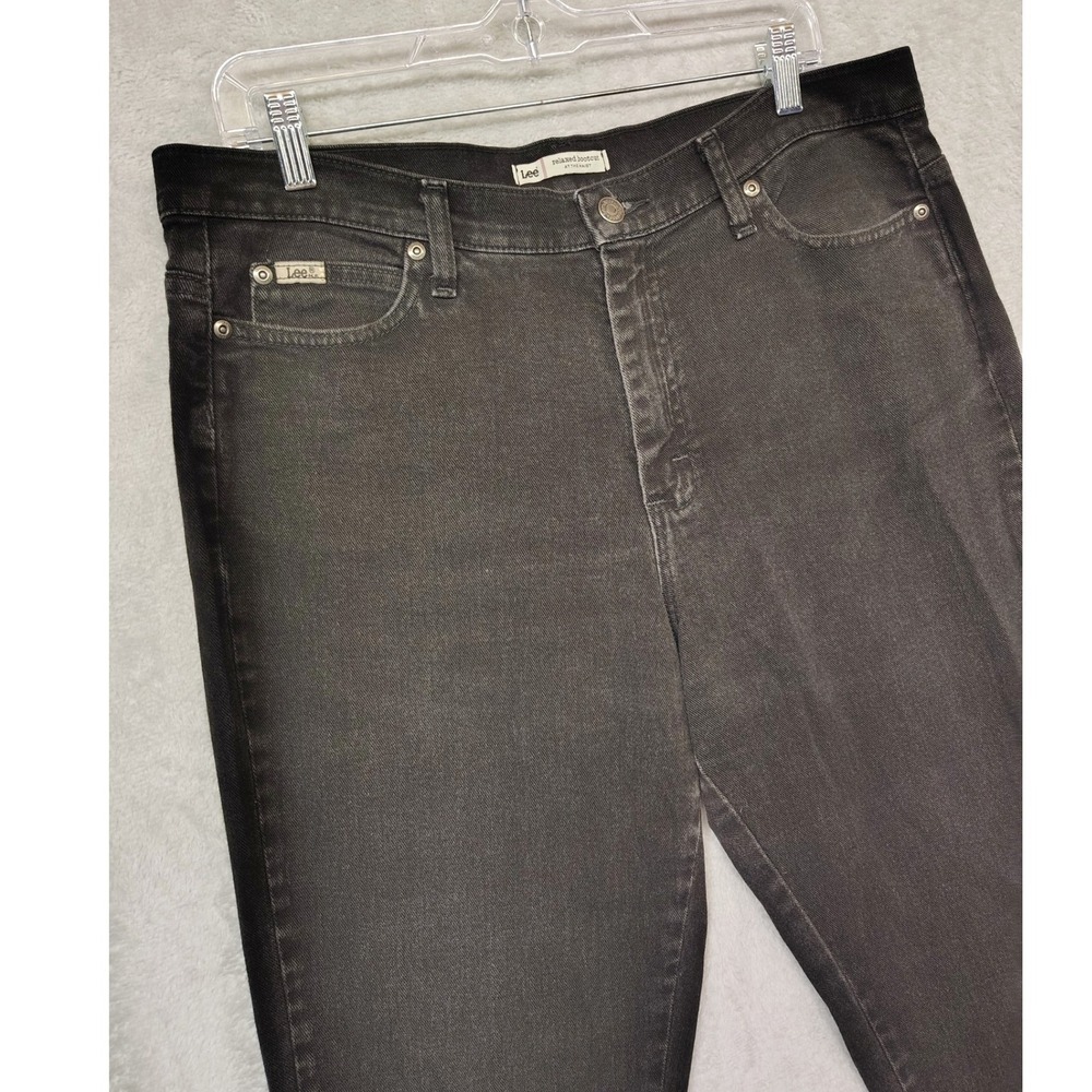 Lee Jeans Relaxed Bootcut Mid Rise Black Denim 14 Medium Stretch Classic 36x31.5